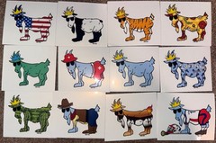 Goat USA Lot 12 Stickers Panda Tiger Pizza S’mores Lifeguard Lax Cactus Cowboy +