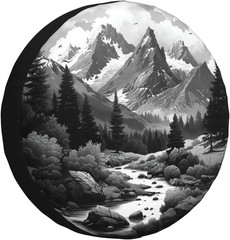 Spare Tire Cover Abstract Moon Mountain Tree Landscape Wheel Covers Weatherproof