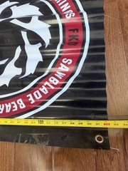 FKD SKATEBOARD BEARINGS(PLAN B) VINTAGE SAWBLADE LOGO BLACK VINYL BANNER 32×30”