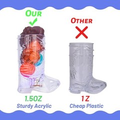 Cowboy Boot Shot Glass Set of Light Up Plastic Shot Glasses 1.5 oz Flashing