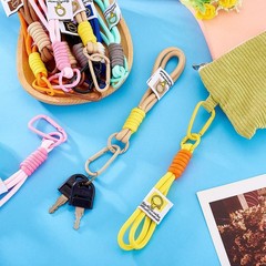 16Pcs Strong Braided Nylon Keychain Lanyard Bulk Mixed Color Paracord Keychai…