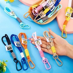 16Pcs Strong Braided Nylon Keychain Lanyard Bulk Mixed Color Paracord Keychai…