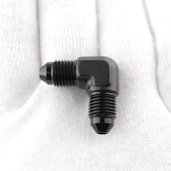 90 Degree Aluminum -3 AN Male Flare to 3AN 3AN to 3AN 90 Degee, Black, QTY: 1