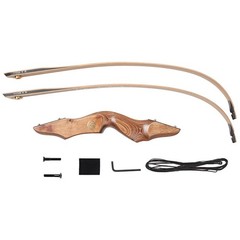 60» Archery 30-50lbs Recurve Bow Wooden Bow & 12pcs Arrows for Target Hunting