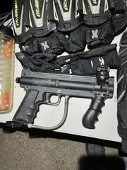 Tippmann Model 98 Custom Paintball Gun + Bag, Paint, Accessories, Pads Etc