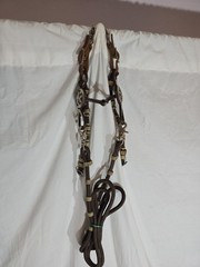 VINTAGE SILVER Conchs SHOW HEADSTALL HORSE TACK Ornate BRIDLE part