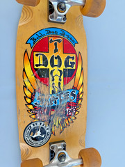 90s repop Dogtown Skates Bull Dog skateboard deck ZFlex trucks BDS DubCon wheels