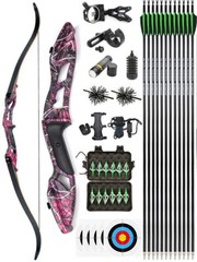 30-50lbs Takedown Recurve Bow Carbon Arrows Kit Archery Target Hunting Shoot