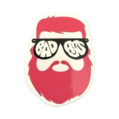 Bad Ass Beard Sunglasses Logo Sticker Funny Graphic Decal Red Beard Art
