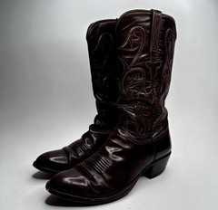 Lucchese Blackcherry Leather Western Cowboy Boots mens US 8.5 D