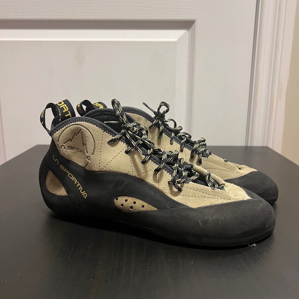 La Sportiva TC Pro Rock Climbing Shoes Mens EU 42.5 US 9.5 Tan Black Vibram