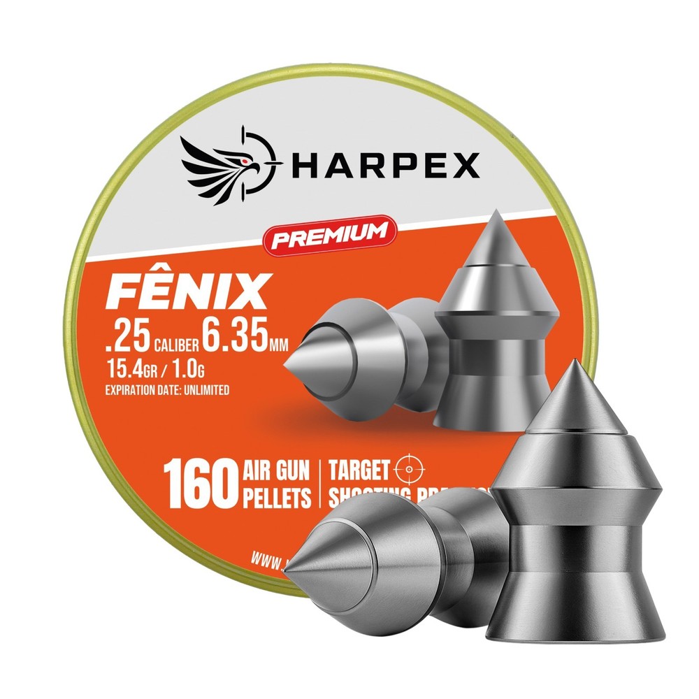 Harpex Fenix Premium Airgun pellets .25 Caliber – Pointed high precision – 160ct