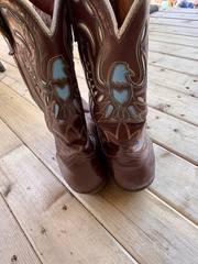 1960s Vintage Acme Comblast Cowboy Boots Double eagle inlay woman’s 9