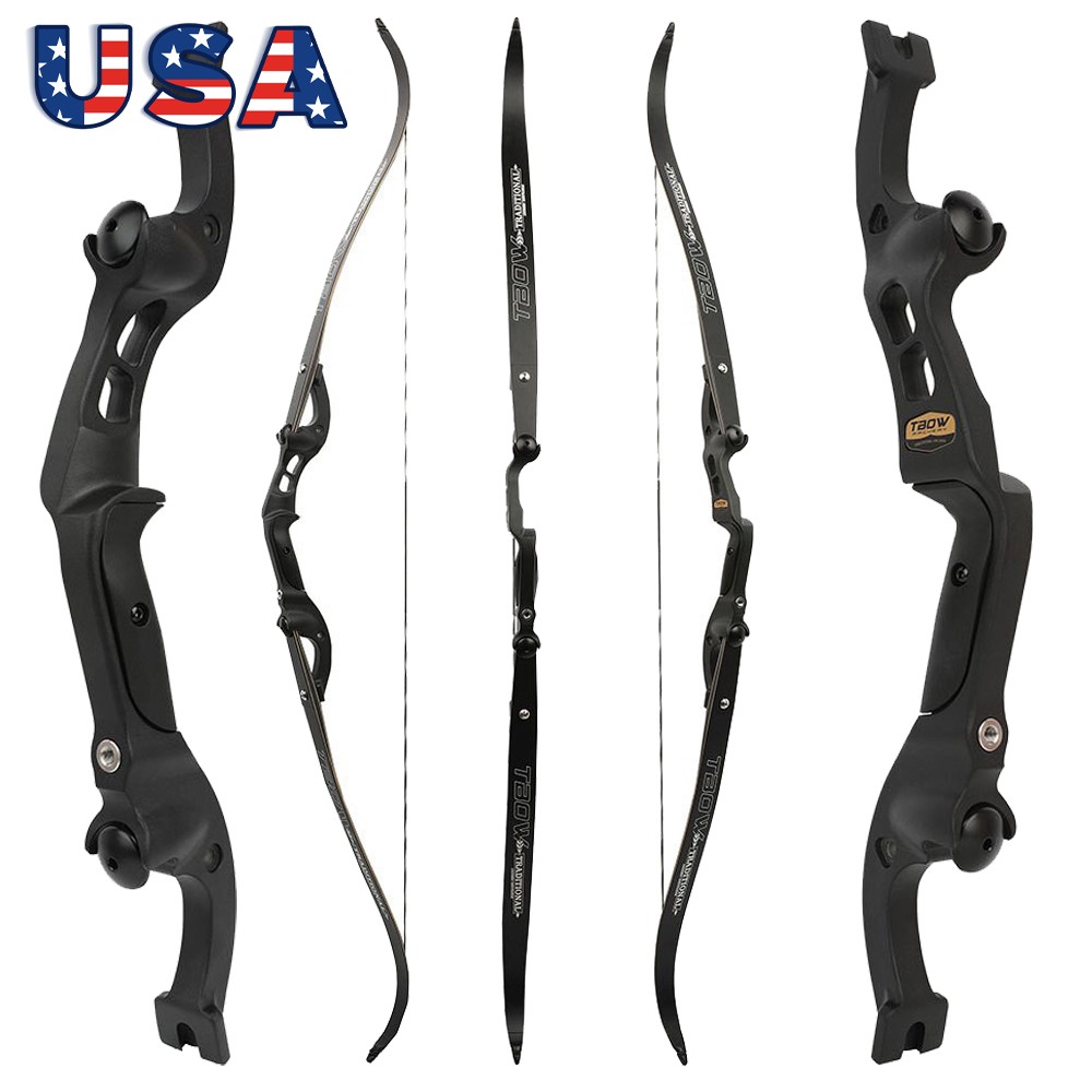 F Interface 62″ Recurve Bow 19″ Riser 25-60lbs Limbs Archery Hunting Target US