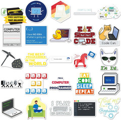 50PCS Programming Stickers.Vinyl Waterproof Stickers. Gifts for Teen Adults Prog