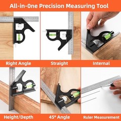 Aluminum Alloy 12in Carpenter Square and 12in Zinc-Alloy Combination 12+12 inch