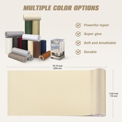 OAZ 4 x 79 inch Canvas Repair Patches Self-Adhesive Waterproof Fabric Repair Kit