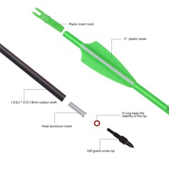 Archery Carbon Arrows 28″ SP500 W/100 Grain Hunting Compound Recurve Bow Target