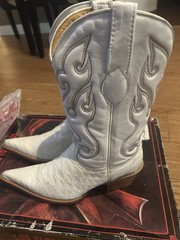 Los Altos Boots Women’s White Leather Toe Boots US 8 Style 33548/28