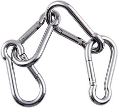 264lbs Spring Snap Hook Carabiner 304 Stainless Steel Clips, Set of 6