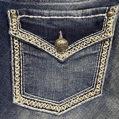 Ariat Women’s Denim Breech Size 28L Knee Patch Rider Pants Indigo Embroidered
