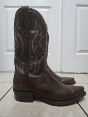 Dan Post Genuine Lizard Western Cowboy Snip Toe Boots Size 9D US