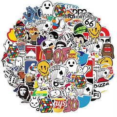 Brand Logo Stickers 50 Pack Sticker Decal Set Fashion Brand Aesthetic Waterproof
