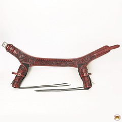 42 In Hilason Double Caliber 44/45 Leather Western Cowboy Gun Rig Holster