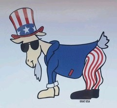 🐐 GOAT USA STICKER – UNCLE SAM GOAT – FREE SHIPPING – New!