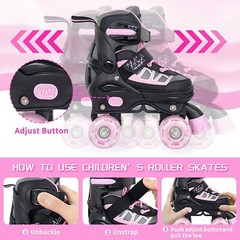 Nattork Roller Skates Adjustable for Kids with All Light up Wheels 3 Sizes