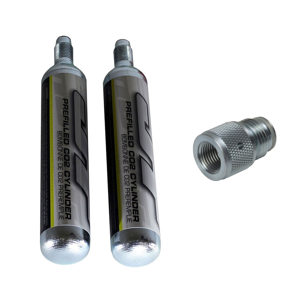 Empire JT Paintball 90 Gram Prefilled CO2 Cartridge 2 Pack 90gram w/ Adapter NEW