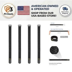 Anti-Slip Elastic Cinch Straps 4 Pack – 24″ x 2″ for Organizing Luggage & Gear