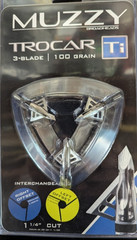 @NEW@ 2025 3pk. Muzzy Trocar Ti 100 Grain 3 Blade Broadhead Hunting Tips! 490