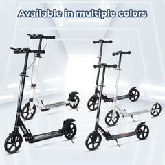 Scooter for Kids 6+, Teens & Adults – Max Load 220LB, Foldable, Ghostly Black
