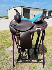 Western Cordura Trail-Pleasure Leather Horse Round Skirt Saddle Free Shipping
