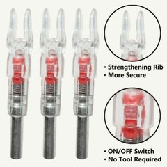US Automatic LED Shooting Archery Arrows Lighted Nocks ID 6.2mm Arrow Nock Tail