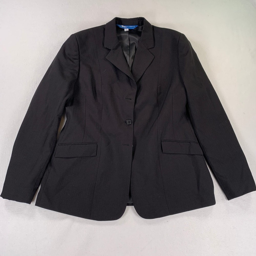 RJ Classics Black Show Coat Hunt Jacket Womens Size 14R Equestrian
