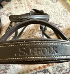 Dover Suffolk Fancy Stitched Bridle Cob Dark Brown