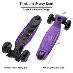 Kick Scooter B03 – Lean ‘N Glide 3-Wheel Push Scooter – Extra Wide Purple