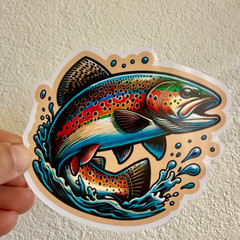 Rainbow Trout Sticker Fly fishing Brown Brook Trout Fishing Decal tackle box