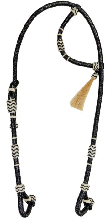 Western One Single Ear Headstall Rawhide Hand Braided Bridle Horse Tack Futurity