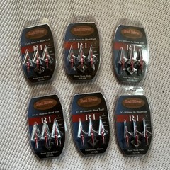 Red River R1 Broadhead 125 Grain Razor Sharp Blades Silver Red Arrowhead 6pk