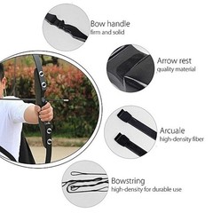 40 lbs Archery Practice Shooting Recurve Bow & 12Pcs 30″ Carbon Arrows & Quiver