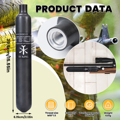 TUXING Pcp Air Tank 4500Psi 0.7L/42Ci Carbon Fiber HPA Paintball Tank M18*1.5