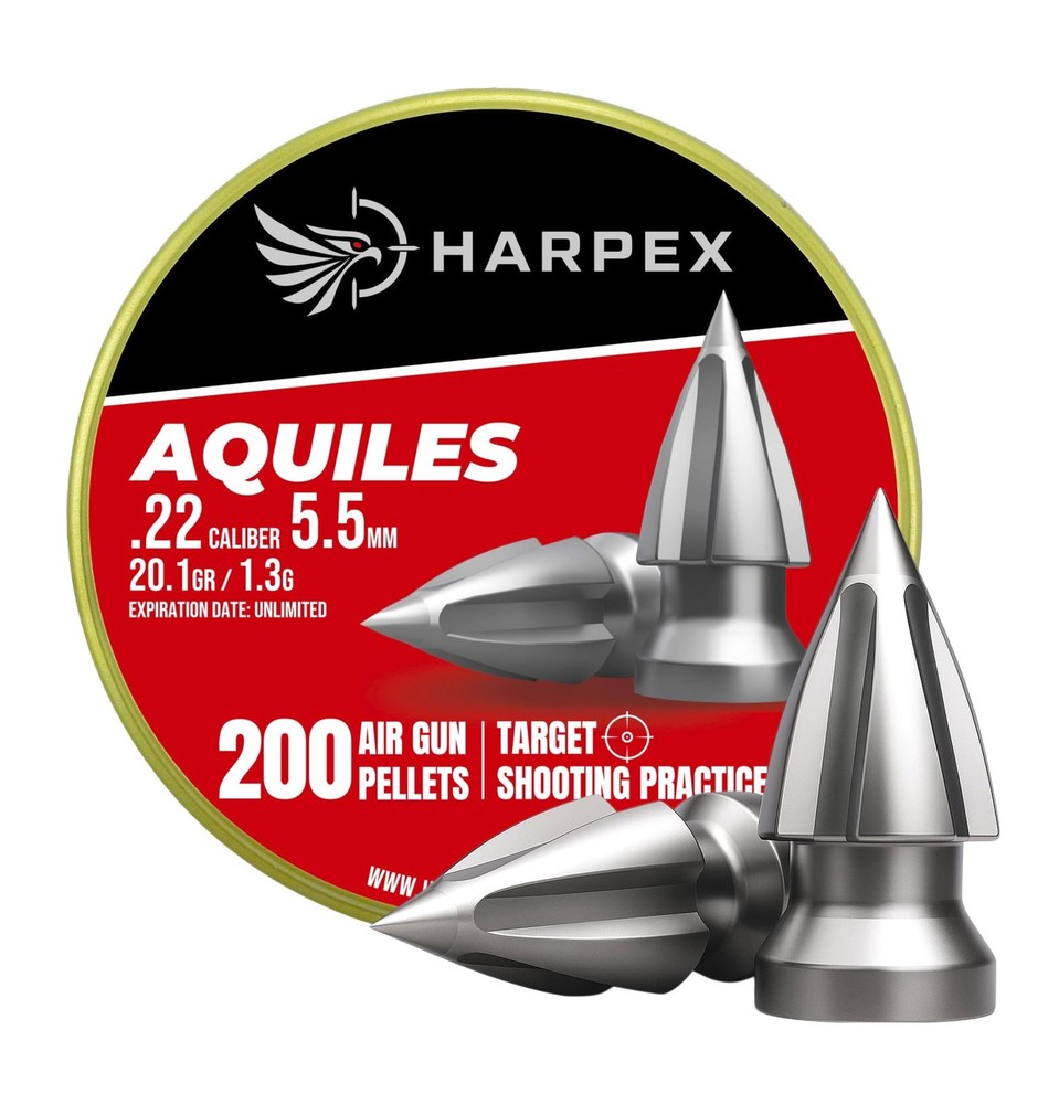 Aquiles .22 Cal Airgun Pellets – 20.1 Grain Pointed Arrow Head Design – High …