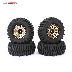 RCAWD 1.0″ 7mm Hex Brass Weights Wheels Tires Set, 55*22mm, 63g*4pcs, H7mm