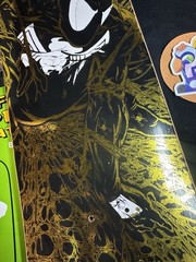 SUPER RARE Spiderman Gold Holofoil Black Suit HUF Skateboard Deck Marvel Comics