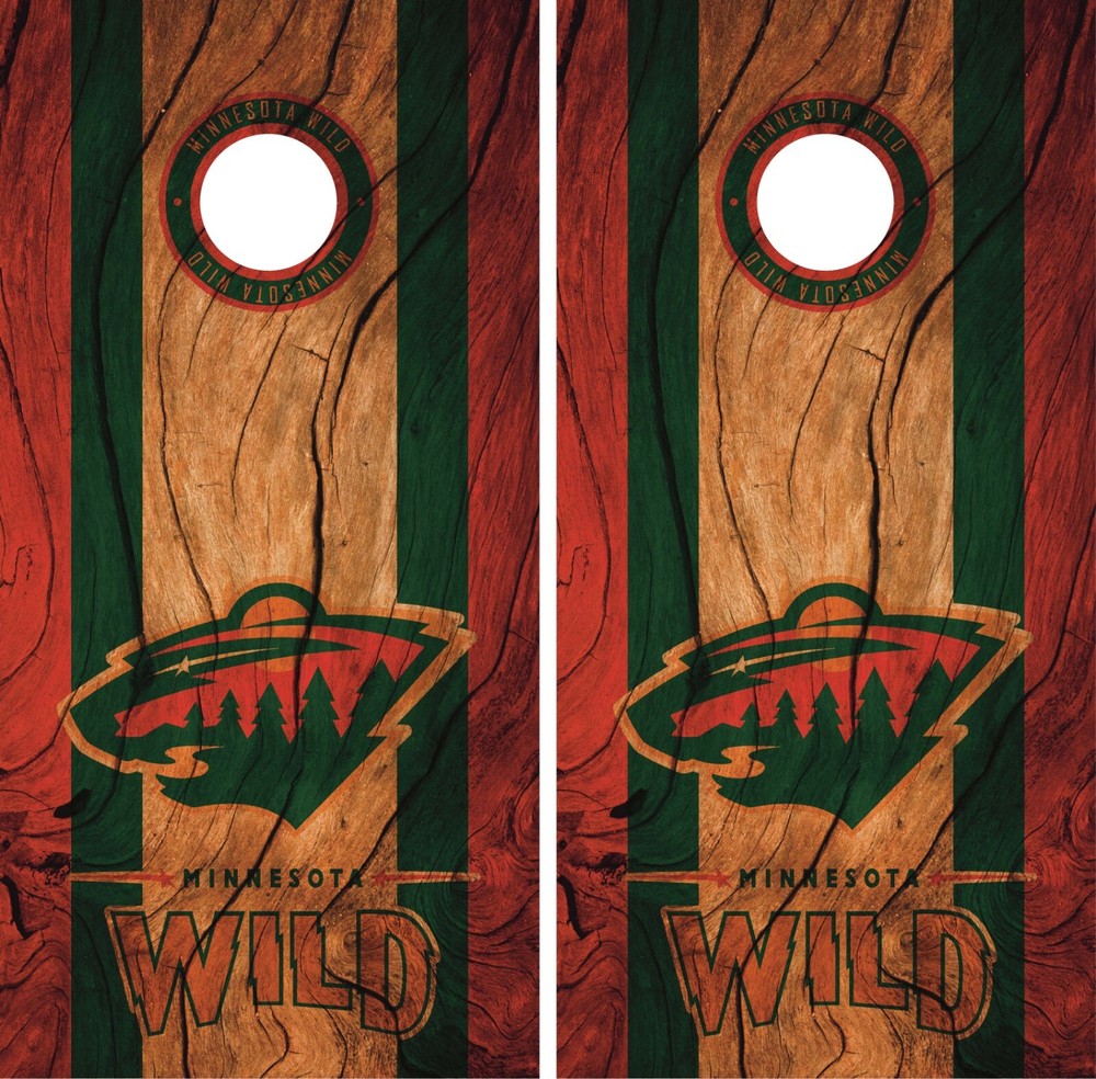 Minnesota Wild Cornhole Wrap Game Skin Decal Wood Design