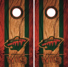 Minnesota Wild Cornhole Wrap Game Skin Decal Wood Design