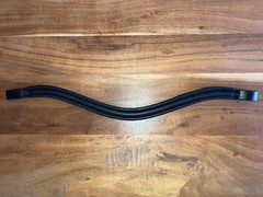 New Black U-Shaped/Curved Plain Raised Padded Browband – Full Horse